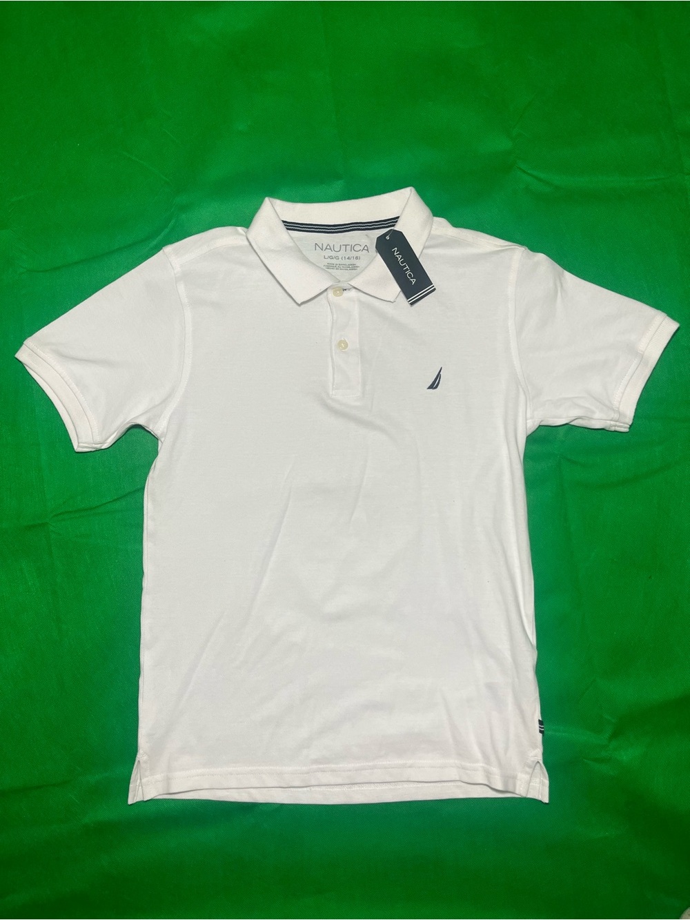 Nautica White Polo with Navy Trim